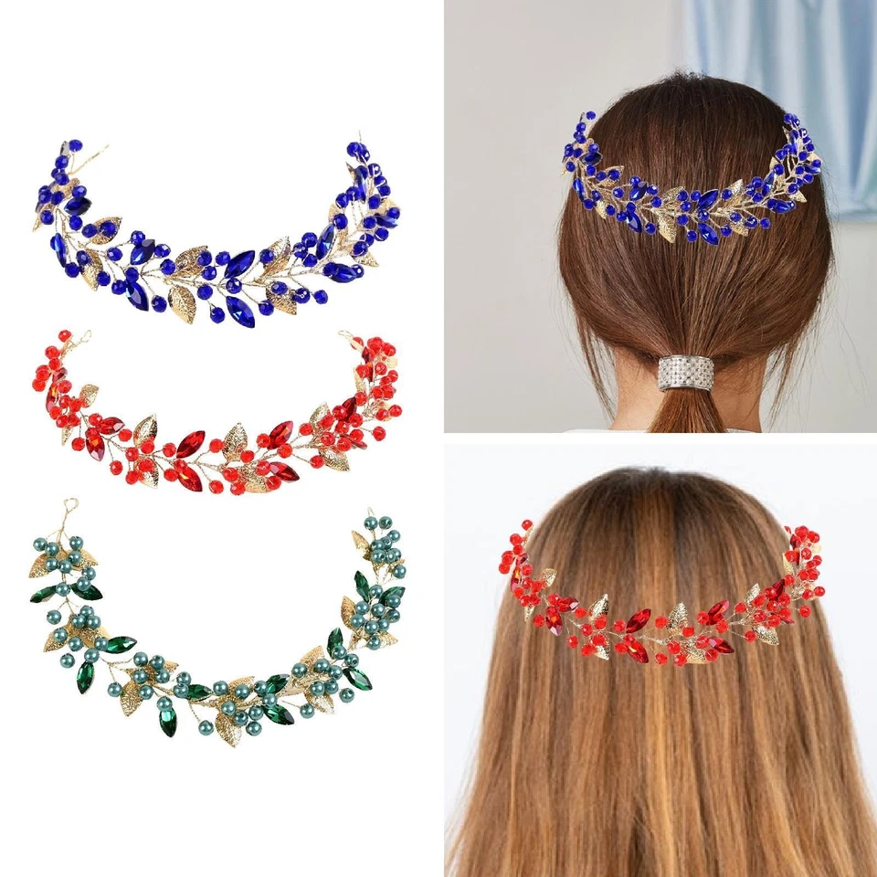 Braut Hochzeit Hair Vine Strassblatt Haarzubehör für Bühnenshow -Feiertage - Bild 1 von 1