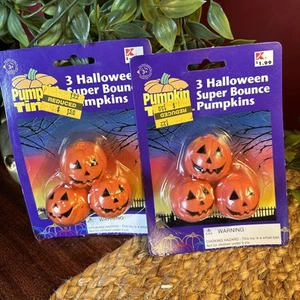 Set Of 2 Vintage Halloween Jack O Lantern Super Bouncers - Bouncy Balls - - Picture 1 of 3