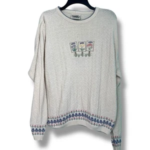 Northern Reflections Vintage Pullover mit Blumenmotiv 100% Baumwolle Gr. XL Oma - Bild 1 von 9