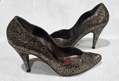 Zapatos de tacón alto STUART WEITZMAN FOR MARTINIQUE de cuero bronce brillante de la década de 1980 talla 7 Foto 1 de 4