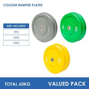 60kg Colour Bumper Plates Bundle (5/10/15) - Picture 1 of 6