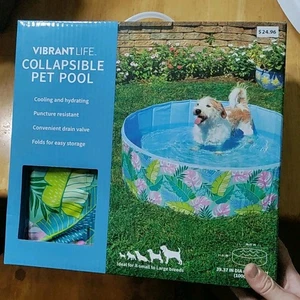 Piscina plegable para mascotas Vibrant Life, estampado tropical, 39,37" x 11,81", PVC - Imagen 1 de 2
