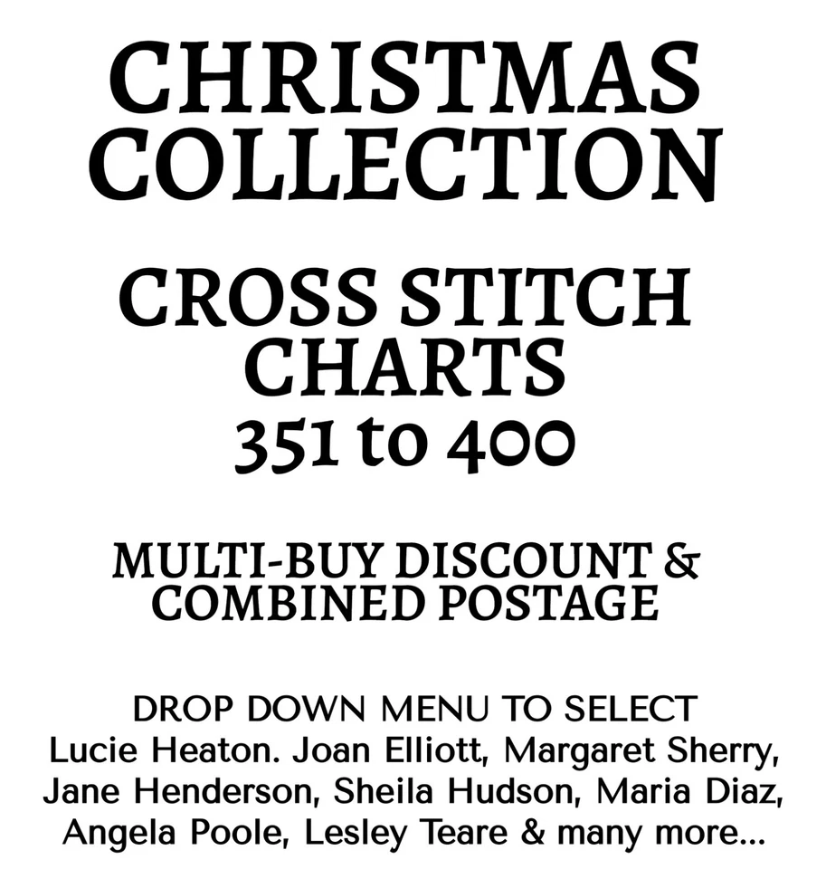 Christmas Collection of Cross stitch Chart 351-400 Drop down to select. - Image 1 of 1
