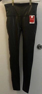 Spanx Leggings Mujer M Alto Negro Imitación Cuero Forma Adelgazante Elastizado NUEVO Foto 1 de 4