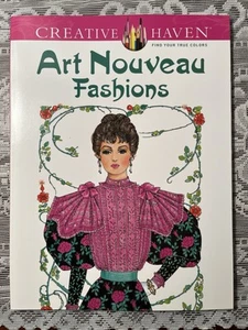 Art Nouveau Fashions Coloring Book 2013 Adult Coloring Book Creative Haven - Picture 1 of 9