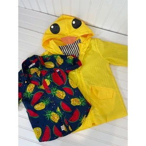 Appaman Boys Tropical Button Down Shirt and Yellow Duck Windbreaker Bundle Sze 5 - Picture 1 of 5