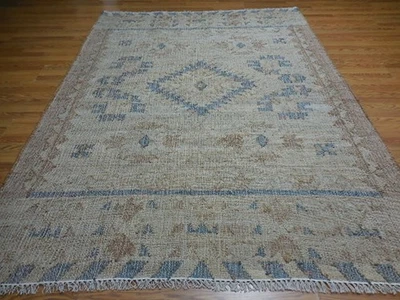 Alfombra turca Oushak, alfombra moderna de tejido plano, alfombra bohemia hecha a mano 6x8 pies Foto 1 de 4