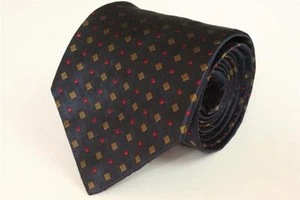 J CREW Blue w Yellow Square & Red Dots Silk Tie - Picture 1 of 1
