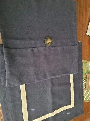 Pottery Barn Navy Blue Linen Pair Pillow Covers - Image 1 of 4