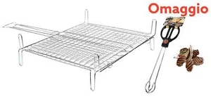 Griglia graticola in acciao Cromato per barbecue pinza BBQ gratiglia Con pinza - Imagen 1 de 3