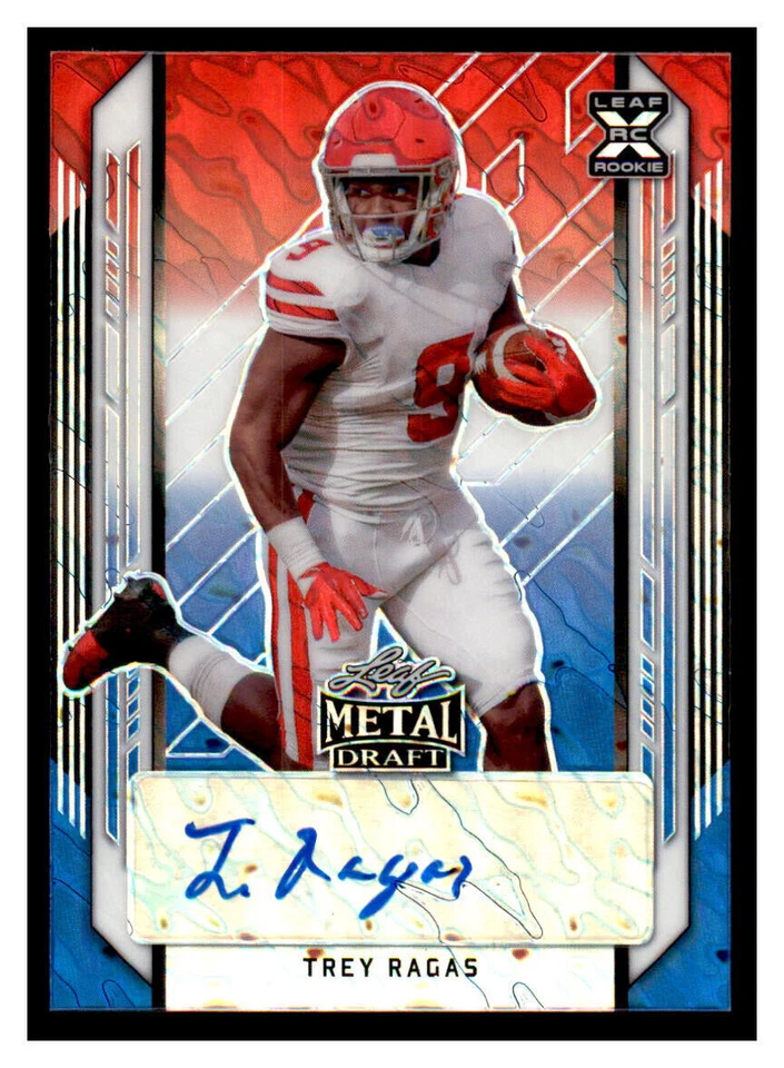 2021 Leaf Metal Draft Marbles Red White & Blue Trey Ragas aUTO #6/7 (ref 72384) - Image 1 of 2
