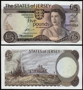 TRIKOT 5 PFUND CLENNETT (P12a) PREFIX EB 000066 NIEDRIGE NUMMER UNC - Bild 1 von 1