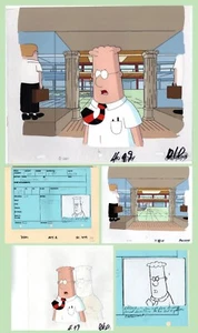 Scott Adam's TV DILBERT ANIMATION CELS: "KEY SETUP" Escena 201-479 con BG Original - Imagen 1 de 4