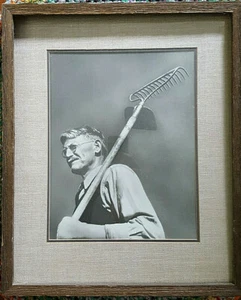 Vintage fine art Photograph unknown Artist/Model Depression era Farmer w/rake - Picture 1 of 9