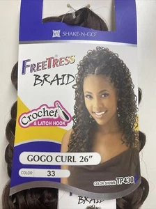 SHAKE_N_GO_FreeTress_Synthetic Hair Braids_GOGO_CURL_Bulk_26"_#33* - Picture 1 of 3