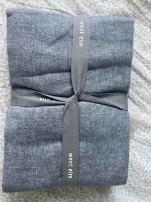 New WEST ELM Woven Medium Gray  Pillow Covers Set Of 2  Cotton Blend  Standard - Image 1 of 4