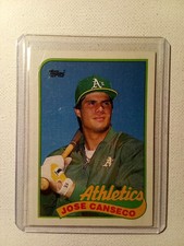 1989 Topps Jose Canseco #500 ERROR Double Error - Stats / Hat Halo
