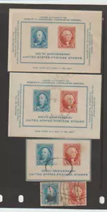4 US Scott #948 Mint,Used 2 Pairs 1947 Souvenir Sheet Centenary Philatelic Expo - Picture 1 of 1