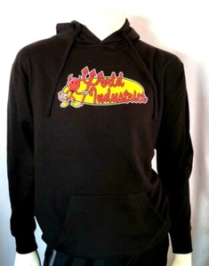 AUTHENTIC NEW WORLD INDUSTRIES SKATEBOARD LOGO BLACK PULLOVER HOODIE SWEATSHIRT - Picture 1 of 4