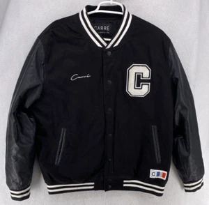 Carre MVP Varsity Jacket Men’s Size XL Black White Leather Sleeves Retro Style - Picture 1 of 13