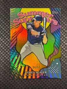 2025 Topps Series 2 Summer Superstars Corey Seager Gold Foil /50 Texas Rangers - Picture 1 of 2