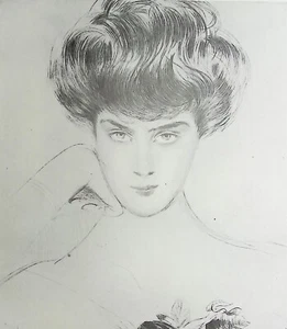 Paul-César HELLEU : Le Sphinx, Femme énigmatique, GRAVURE, 1913 - Imagen 1 de 7