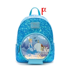 Mini zaino Loungefly Disney Cenerentola castello e carrozza globo di neve paillettes - Foto 1 di 5