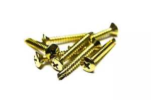 (2500) 10x1-3/8 Phillips Oval Head Screws Self-Drilling (Bright Brass) - Picture 1 of 1