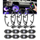 4X 15.5'' Rgb Wheel Ring Lights Led Light For Truck Car Rim App W/8X Rock Lights