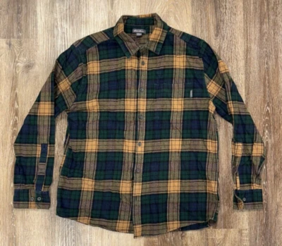 Camisa Eddie Bauer Para Hombres Talla XL Manga Larga Botón Franela Verde A Cuadros Envejecida Foto 1 de 4