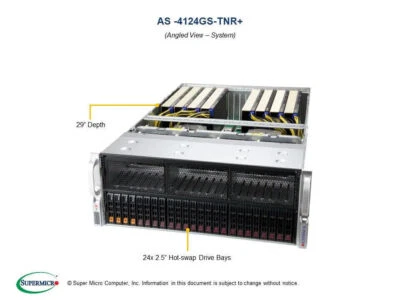 Supermicro AS-4124GS-TNR 4U 8GPU server for Tesla A100 H100 RTX 3090 4090 GPU- - Image 1 of 4