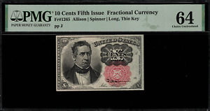 Fr-1265 $0.10 Fifth Issue Fractional Currency - 10 Cents - Graded PMG 64