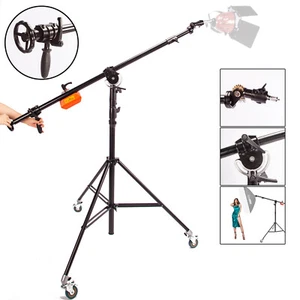 Photo Studio Heavy Duty Boom Light Stand with Boom Arm Steel Counterweight UK - Picture 1 of 12