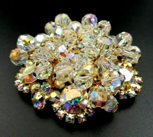 VINTAGE JULIANA (D & E) SPARKLING DANGLING FESTIVE RHINESTONES BROOCH OR PIN - Picture 1 of 8