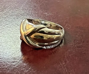 Vintage 925 Sterling Silver X Band Ring Size 8 💗 - Picture 1 of 5