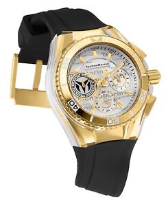 TechnoMarine TM-118136 Cruise California 40mm Gold with Black Strap Watch!!!