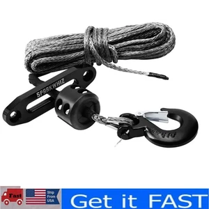 Synthetic Winch Rope Kit - 1/4" x 50ft - 10000LBS Load Capacity For ATV SUV UTV - Picture 1 of 17
