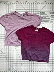 Athleta Girl Size 12 Large Short Sleeve Crew Neck T-Shirts Purple Bundle - Picture 1 of 5