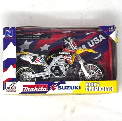 Ricky Carmichael New Ray 1:12 scale Motocross of Nations 2007 Diecast New Rare - Image 1 of 4