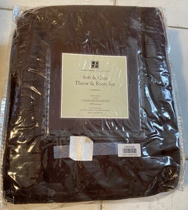 Concierge Collection Throw & Bottle Set Soft Plush Brown - Picture 1 of 2