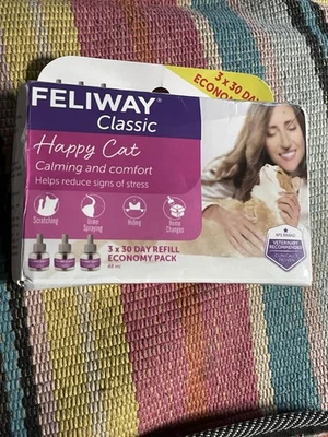 FELIWAY CLASSIC 3 recambios cada uno 48 ml Happy Cat Calming Comfort nuevo envío gratuito Foto 1 de 3