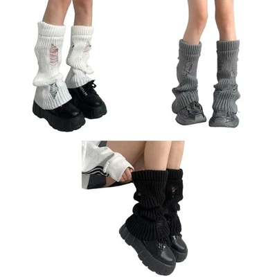 Holes Leg Warmers for Women Lolitas Leg Warmer Winter Warm Knitted Long Socks - image 1 of 4