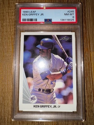 1990 Leaf - Ken Griffey Jr #245 - PSA 8 - Imagem 1 de 2