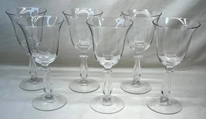 6 Cambridge Glass Regency Harp Stradivari Crystal Clear Water Goblets Stem 3575 - Picture 1 of 11