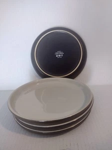 4~West Elm Salad Dessert Horderve 8" Plate Ceramic Cream/Dark Brown Aaron Probyn - Picture 1 of 3