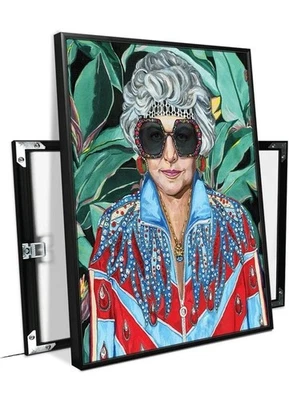 Arte de pared en lienzo dorado para niñas Dorothy gafas florales tropicales pintura 36x24 nuevo Foto 1 de 3