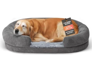 Orthopedic Dog Bed for Large Dogs, Washable Oval Dog Couch Bed with Sides, So... - Picture 1 of 8