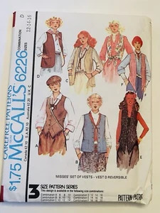 Vintage McCall's Pattern #6226 Set Of Vests 1970s UNCUT Size 12 14 16 - Picture 1 of 2