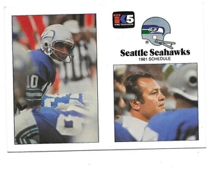 SEATTLE SEAHAWKS SCHEDULE   /  1981 - Picture 1 of 1