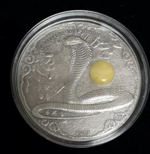 Seltene 2013 Republique Togolaise 1500 Francs 2 oz .999 Silbermünze Jahr der Schlange - Bild 1 von 4